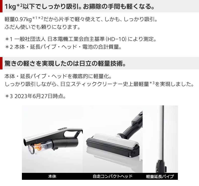 日立スティッククリーナーPV-BS1L機能01